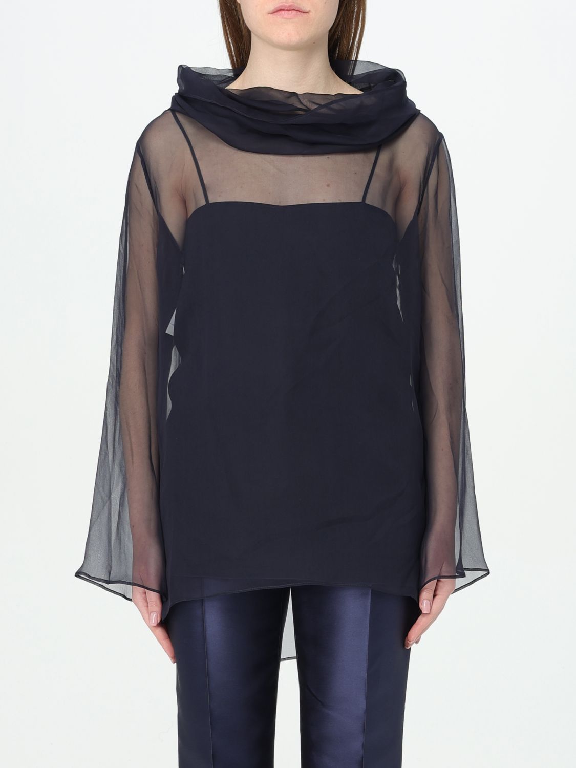 Shop Alberta Ferretti Top  Woman Color Navy