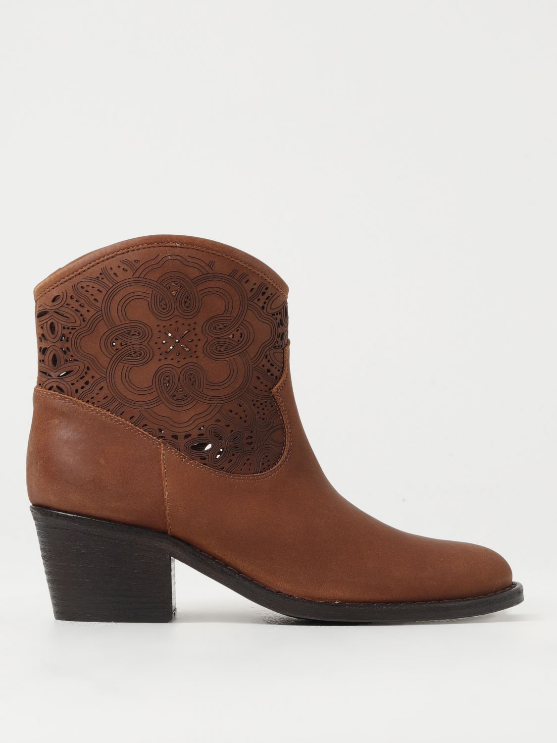 Shop Via Roma 15 Flat Ankle Boots  Woman Color Leather