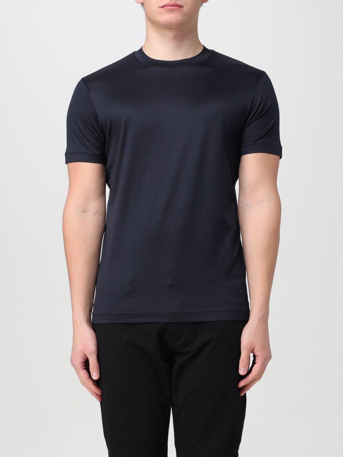 Shop Giorgio Armani T-shirt  Men Color Navy