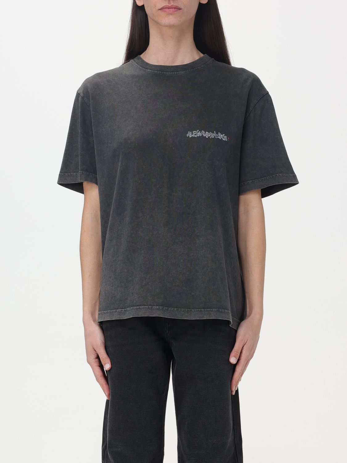Shop Alessandra Rich T-shirt  Woman Color Grey