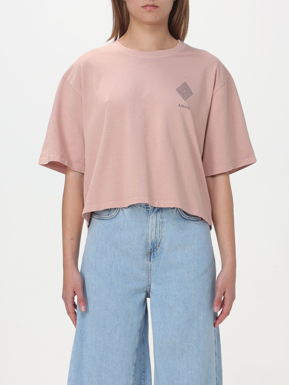 t-shirt amish woman color pink