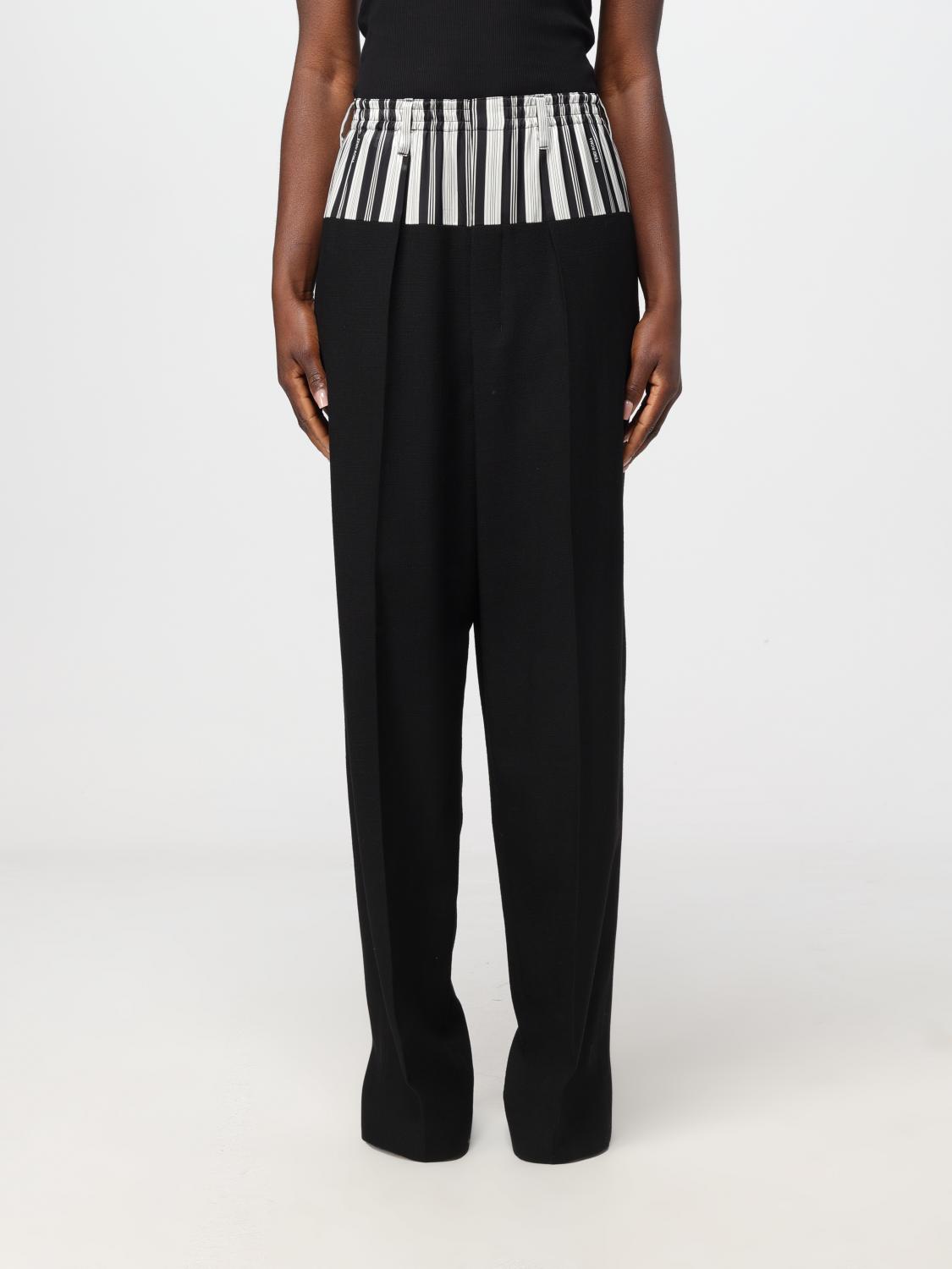 Fendi Wool Crepe Trousers In Schwarz
