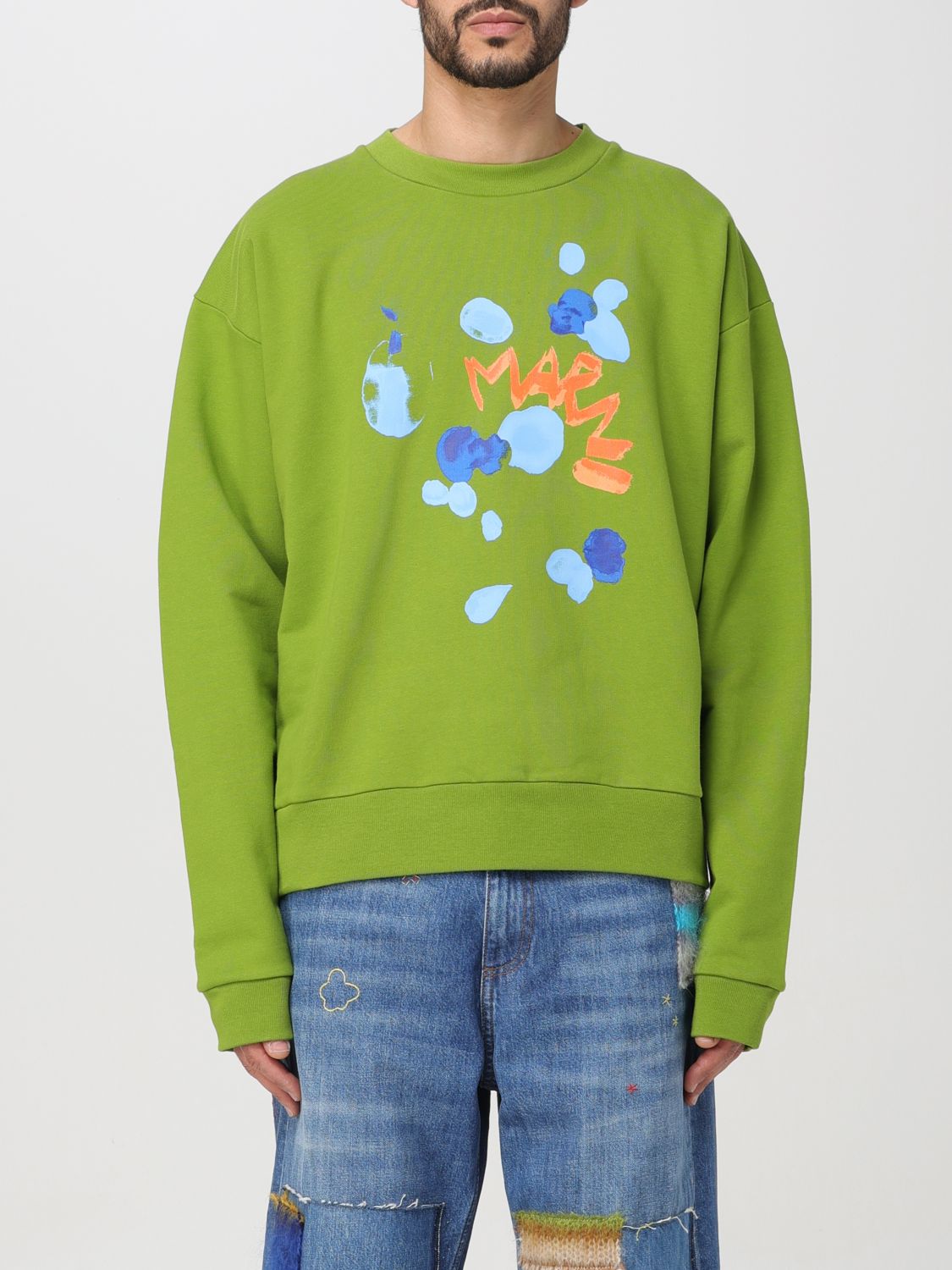 Shop Marni Sweatshirt  Men Color Green