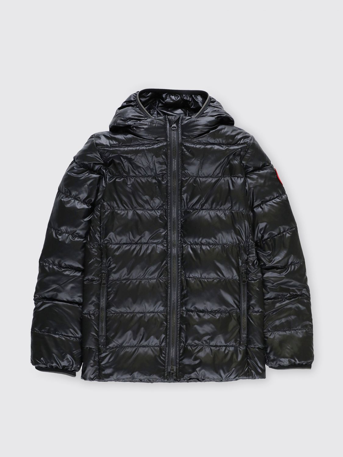 Canada Goose Kids' Crofton Hooded Recycled-shell Jacket 7-16 Years In Black