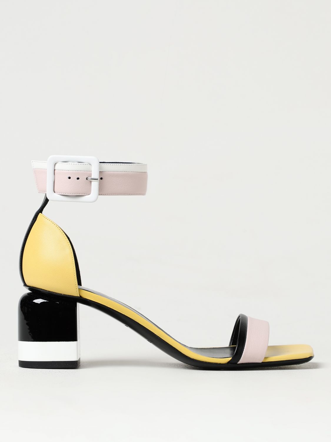 Pierre Hardy Alpha Gae Colorblock Ankle-strap Sandals In Yellow