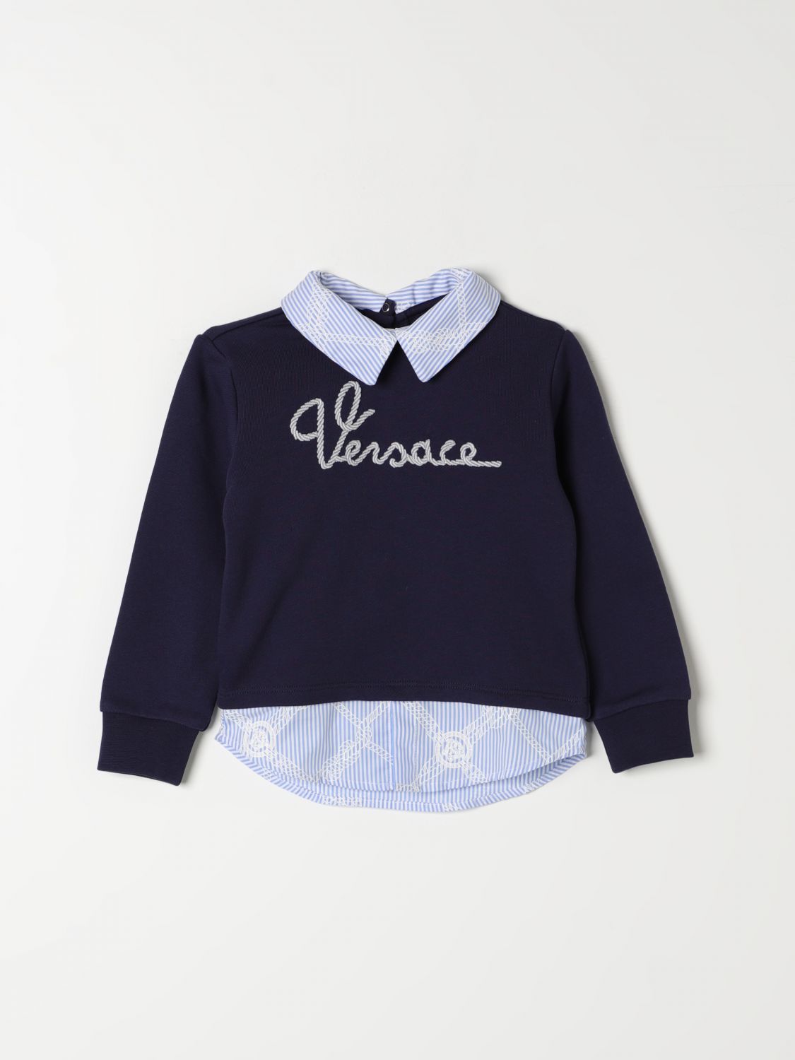 Shop Young Versace Sweater  Kids Color Blue