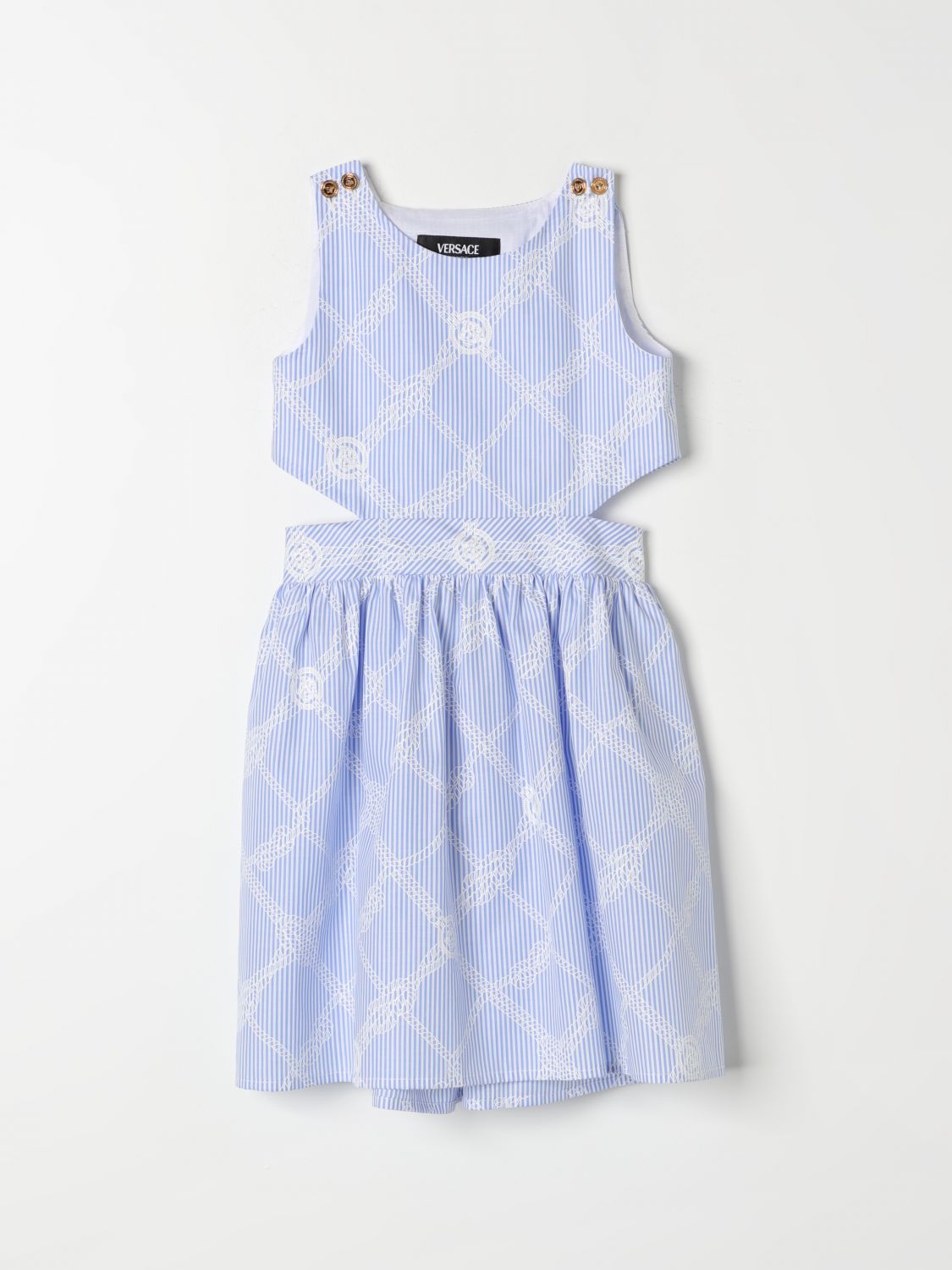 Shop Young Versace Dress  Kids Color Gnawed Blue