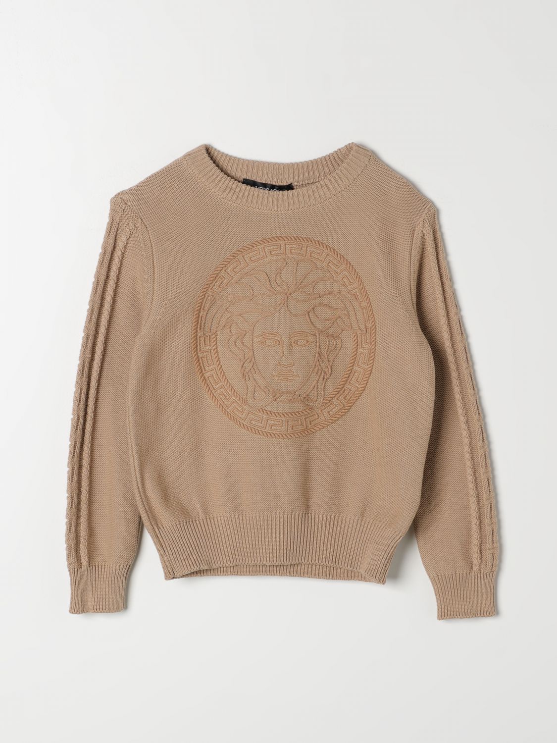 Shop Young Versace Sweater  Kids Color Sand
