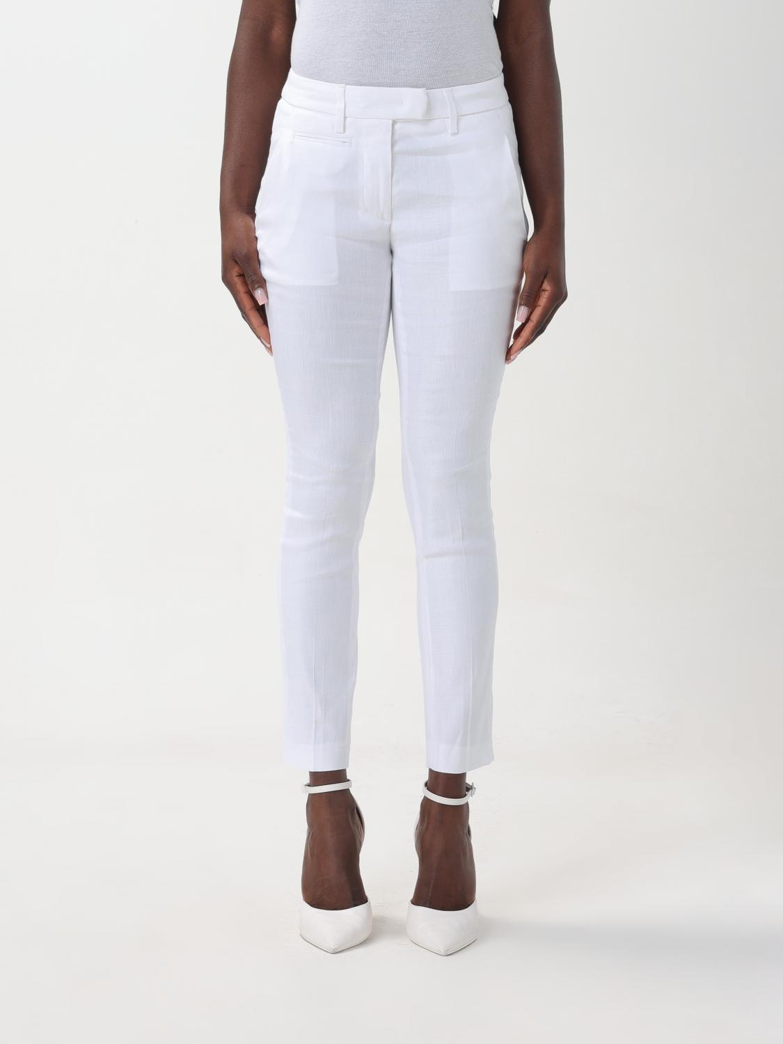 Dondup Belt Loop Casual Pants In White