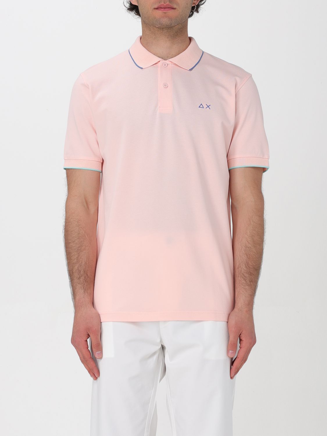 Shop Sun 68 Polo Shirt  Men Color Baby Pink