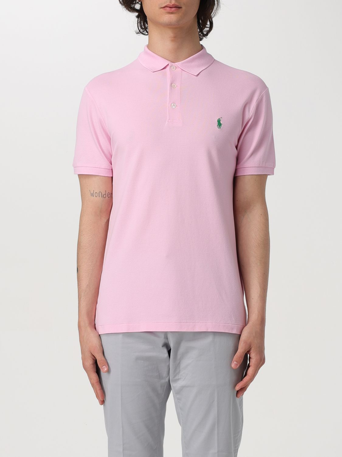 Shop Polo Ralph Lauren Polo Shirt  Men Color Pink