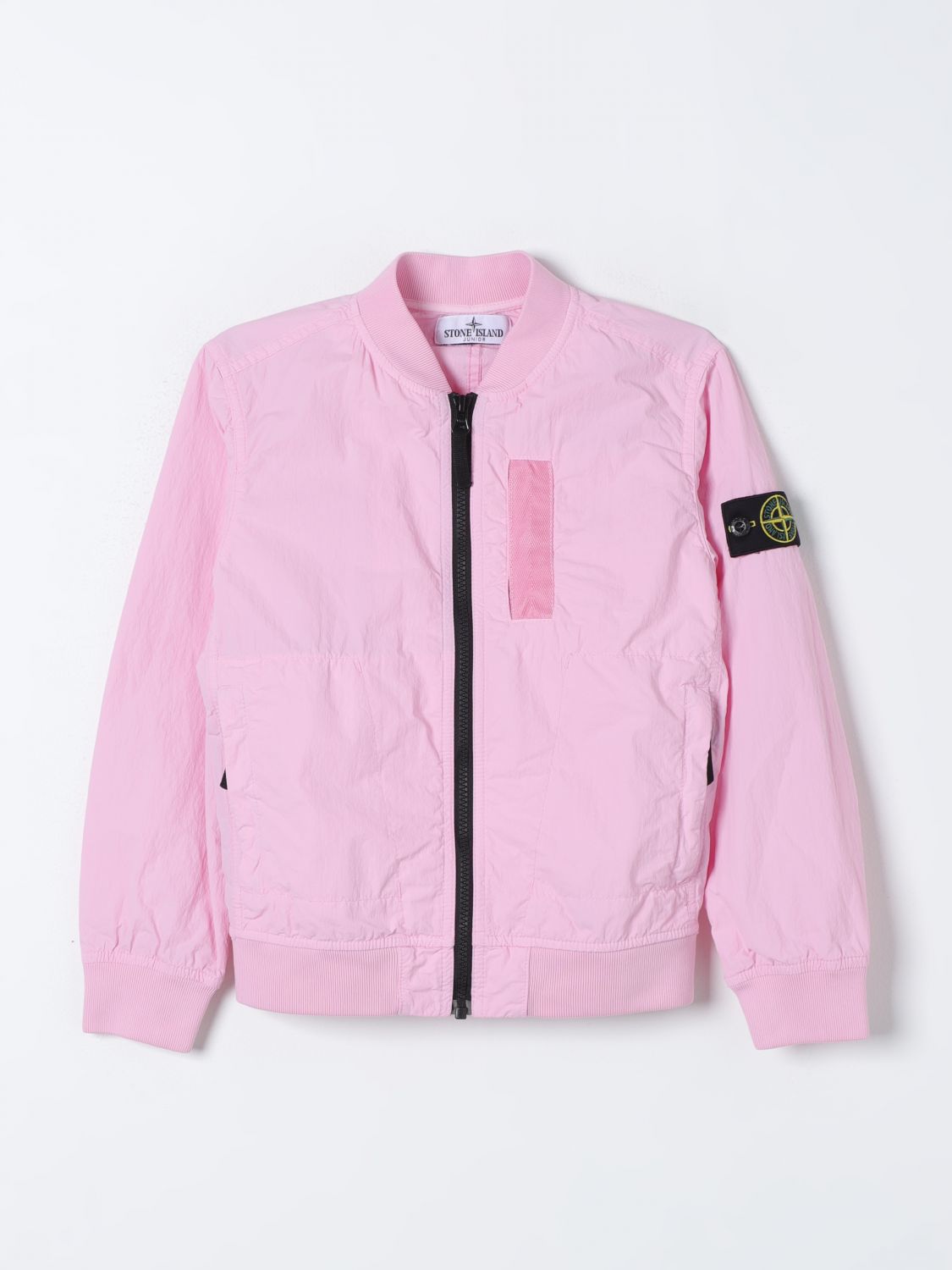 Shop Stone Island Junior Coat  Kids Color Pink