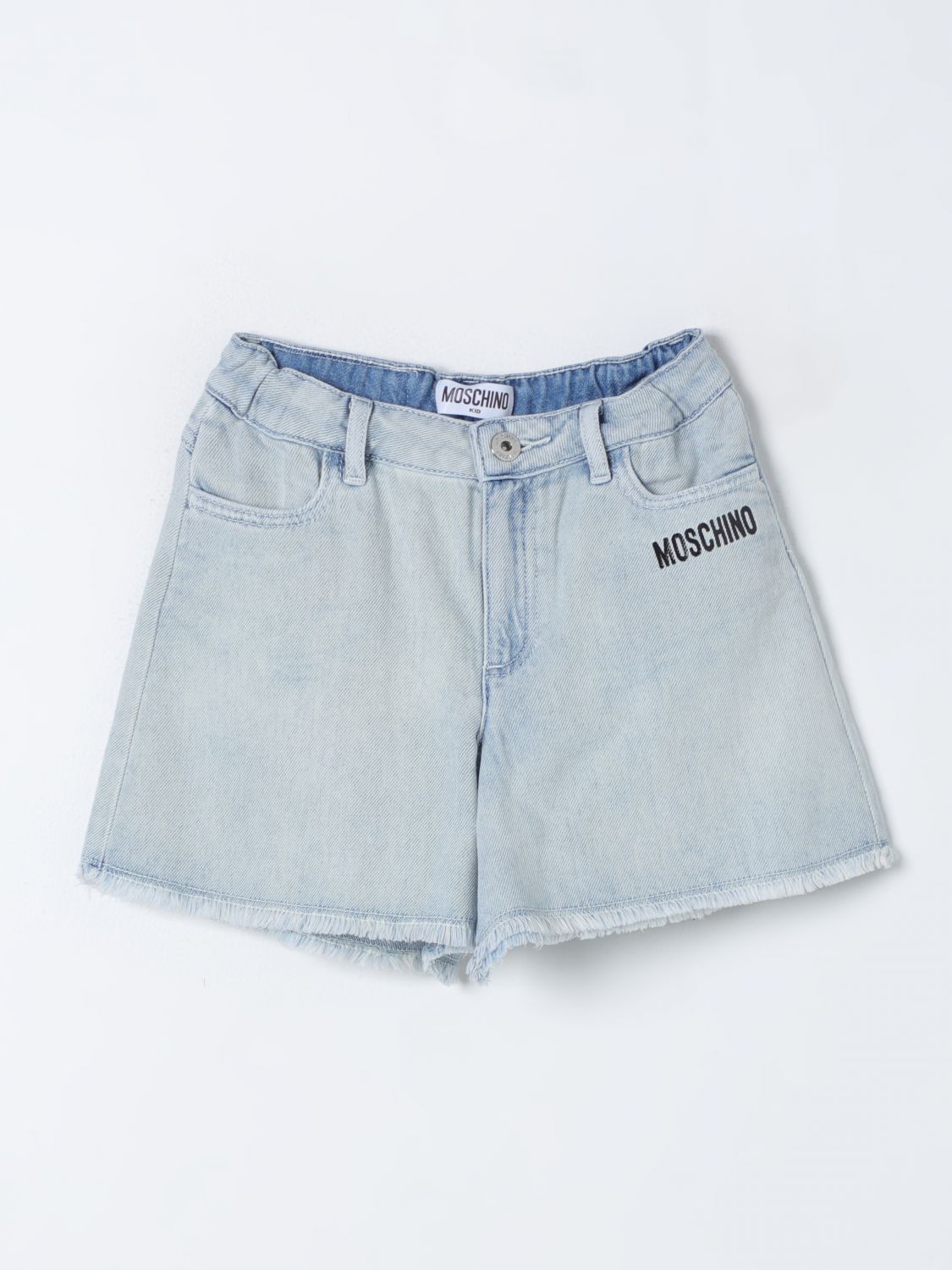 Shop Moschino Kid Short S Color Blue