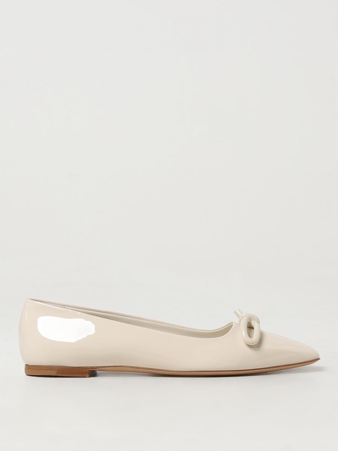 Shop Ferragamo Ballet Flats  Woman Color White