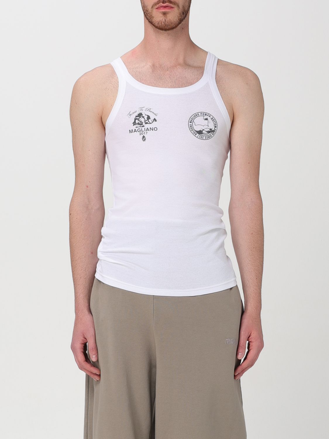Magliano Cotton Tank Top In Weiss