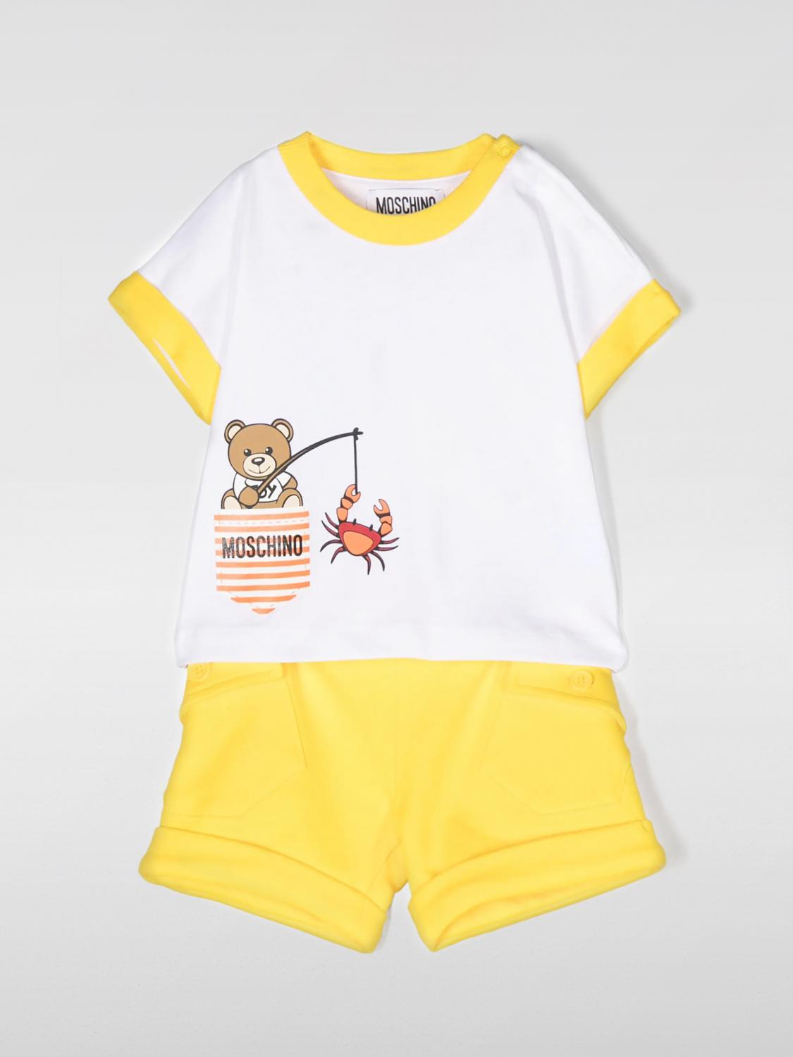 Shop Moschino Baby Jumpsuit Moschino Kids Color Yellow