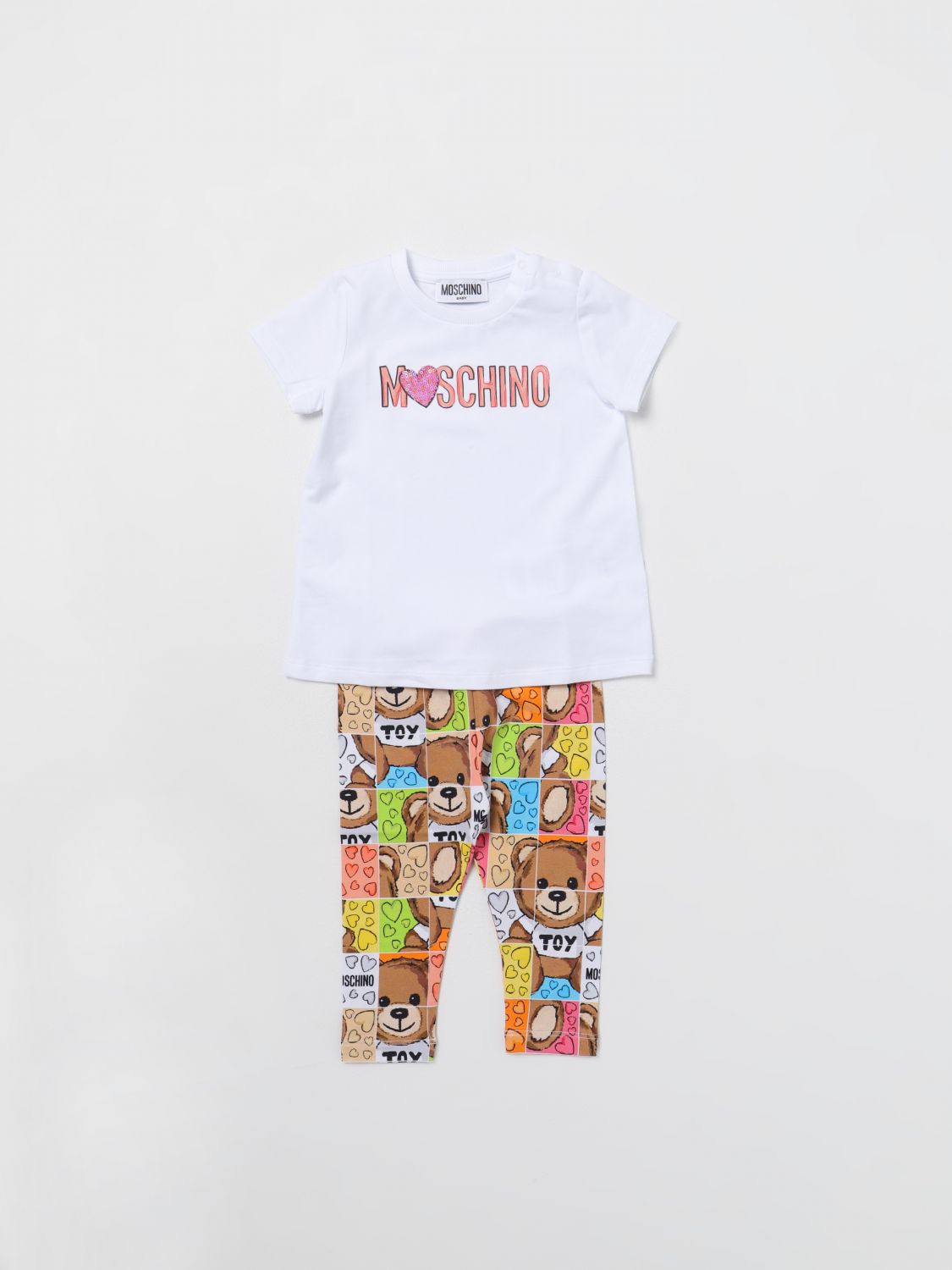 Shop Moschino Baby Jumpsuit Moschino Kids Color White