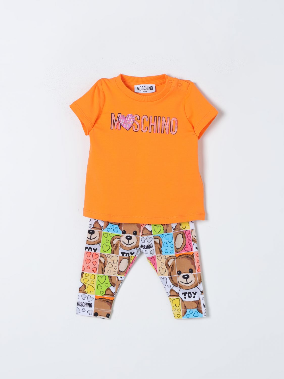 Shop Moschino Baby Jumpsuit  Kids Color Lobster