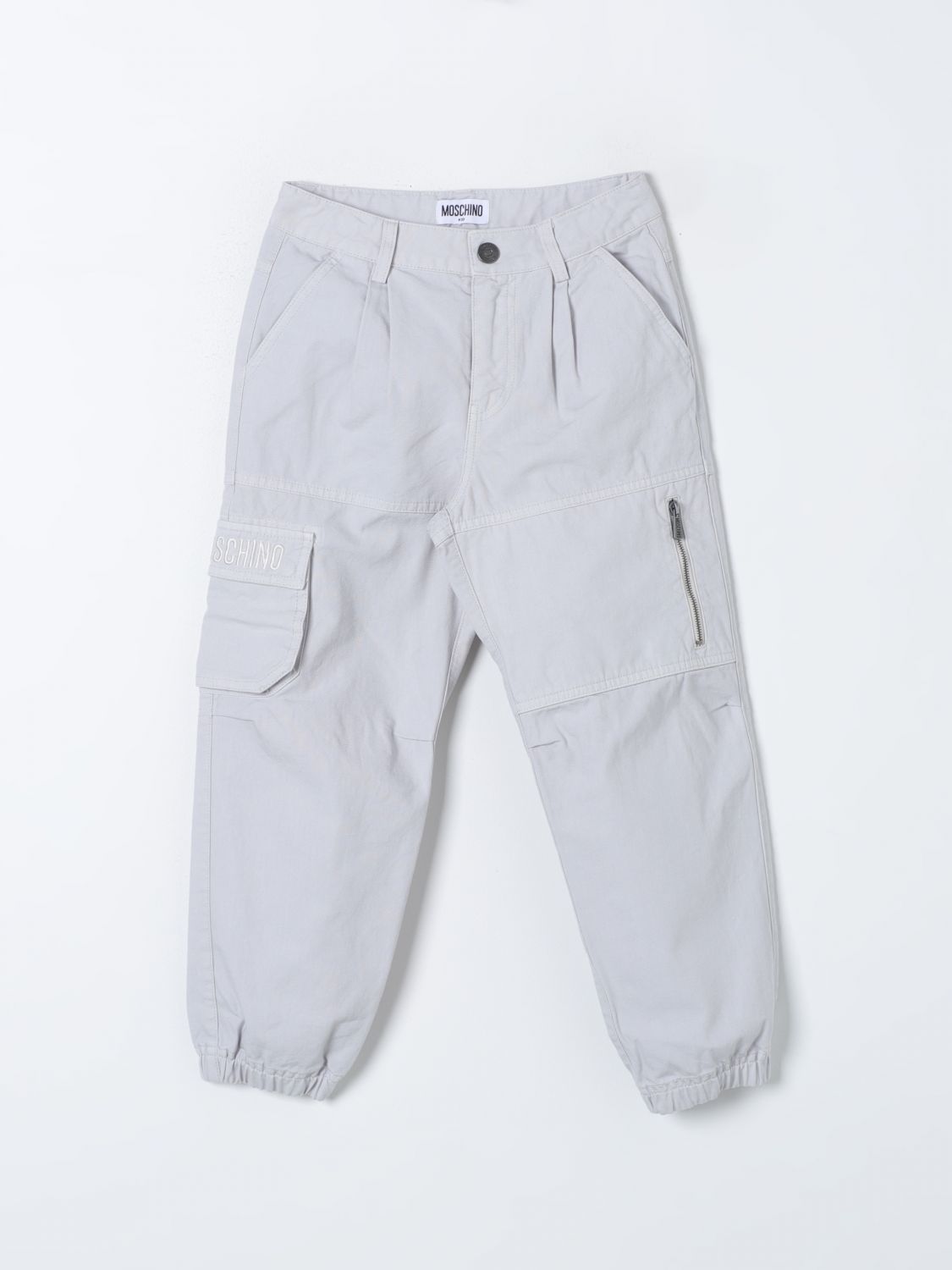 Shop Moschino Kid Pants  Kids Color Grey
