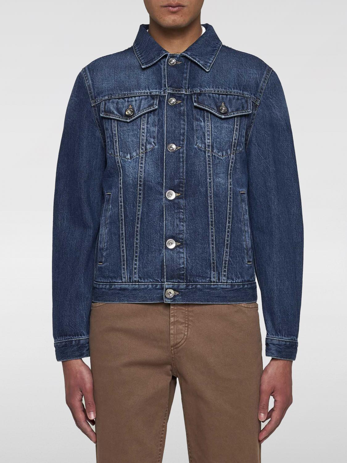 Shop Brunello Cucinelli Jacket  Men Color Denim