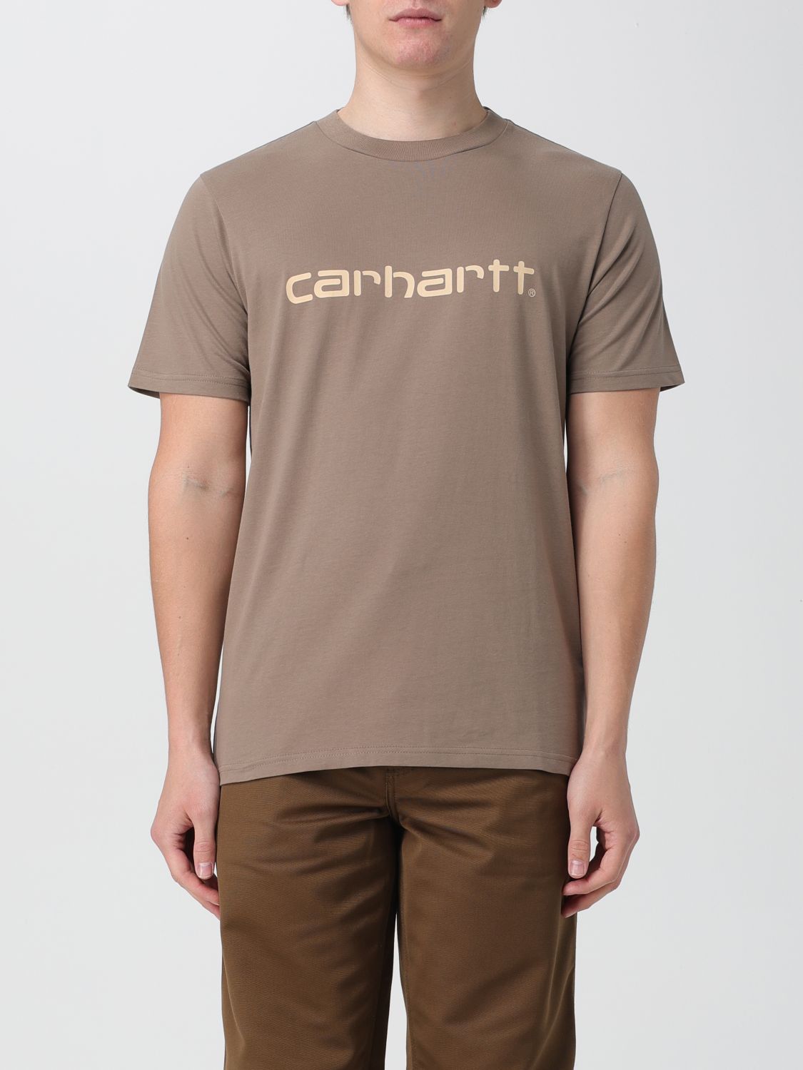 Shop Carhartt T-shirt  Wip Men Color Brown