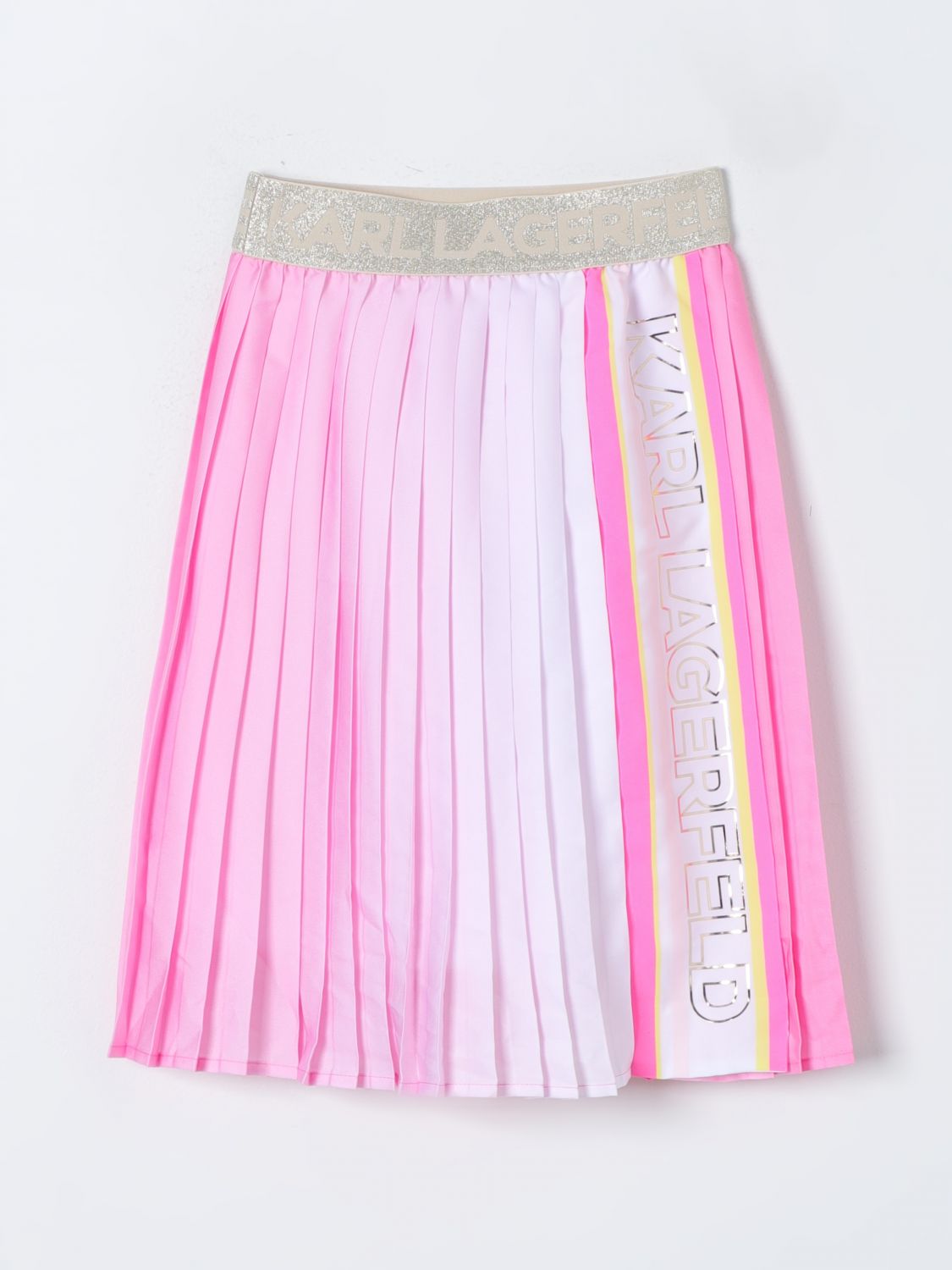 Karl Lagerfeld Kids Girls Pink Pleated Skirt