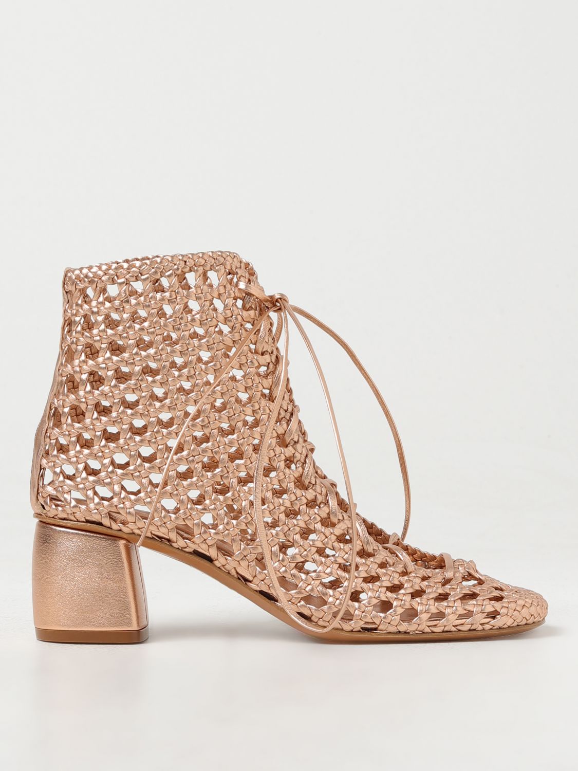 Forte Forte 60mm Woven Ankle Boots In Bronze