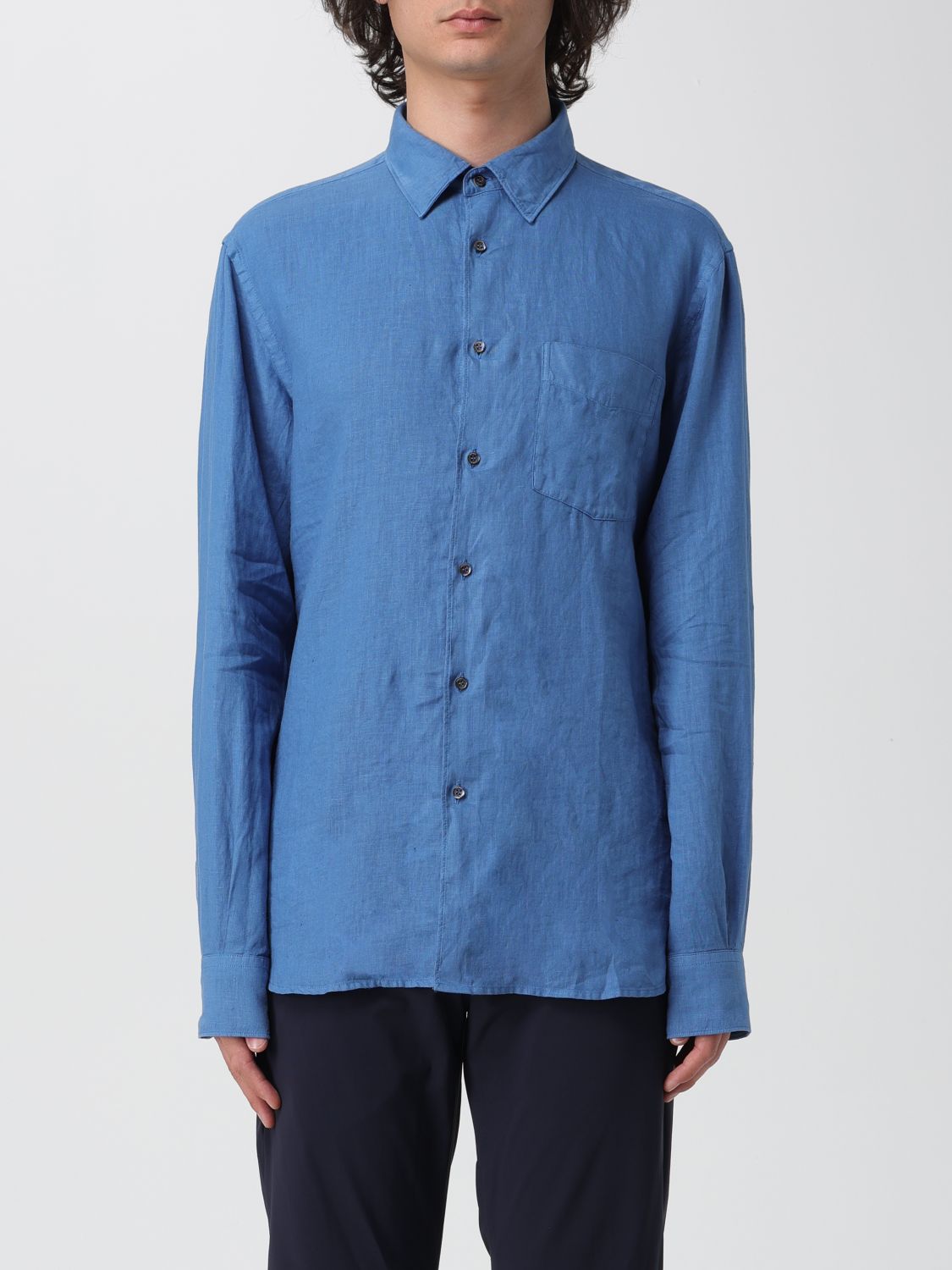 Shop Aspesi Shirt  Men Color Blue