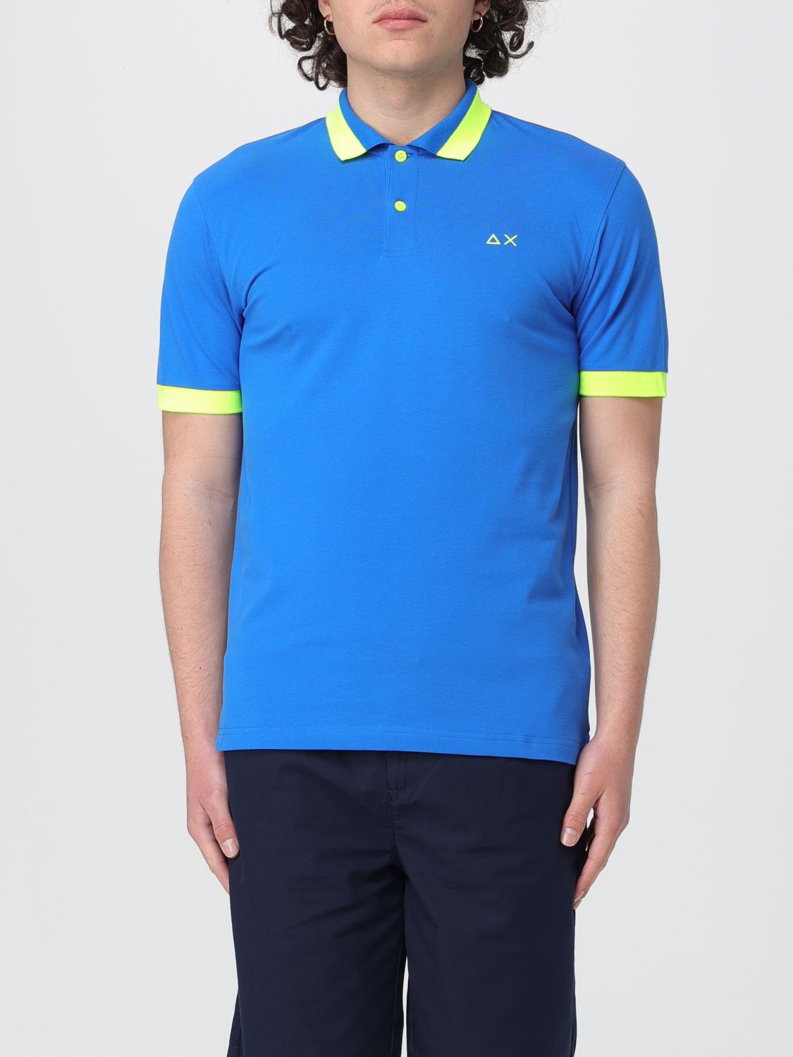 Shop Sun 68 Polo Shirt  Men Color Blue 1