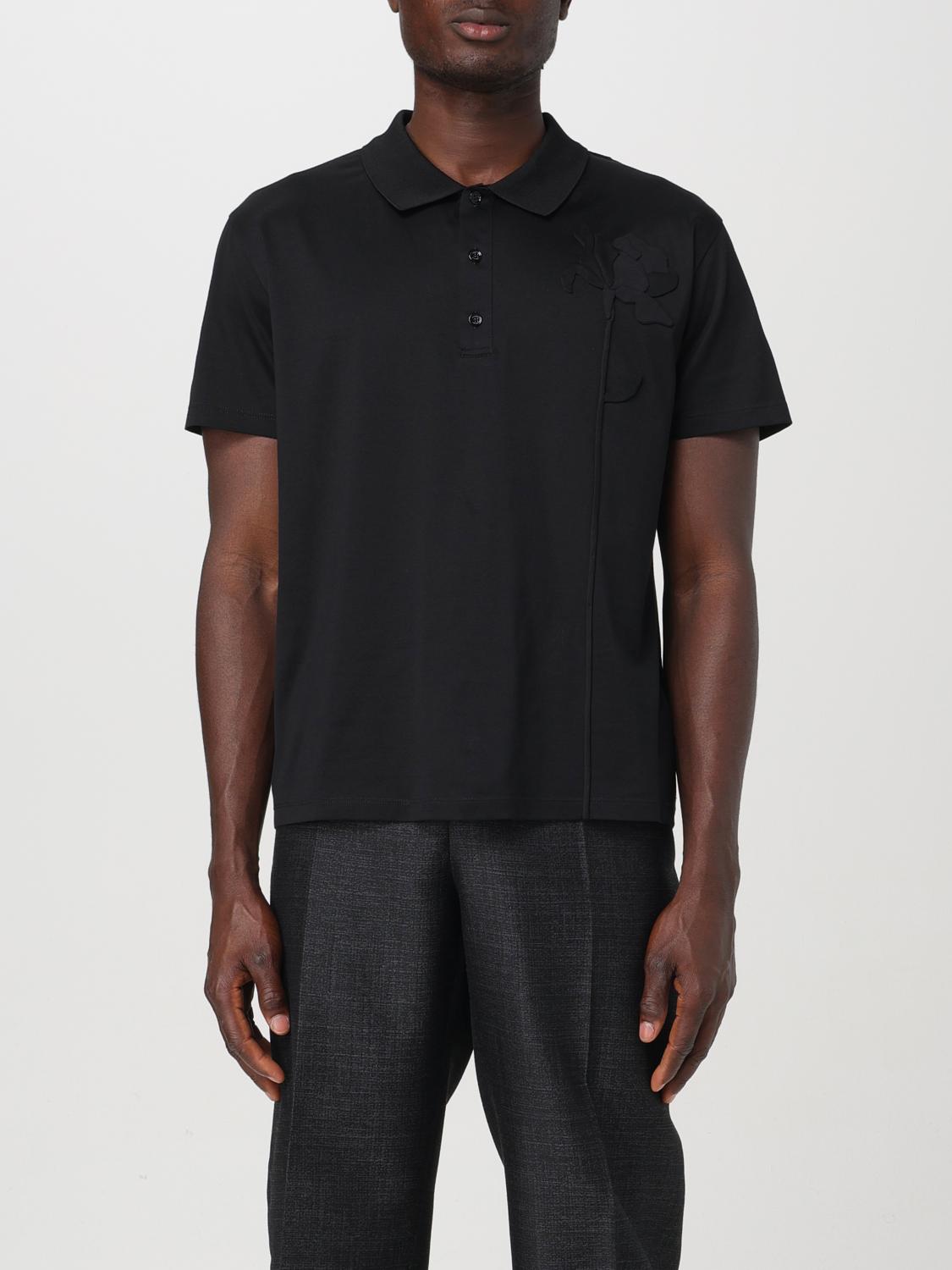 Shop Valentino Polo Shirt  Men Color Black