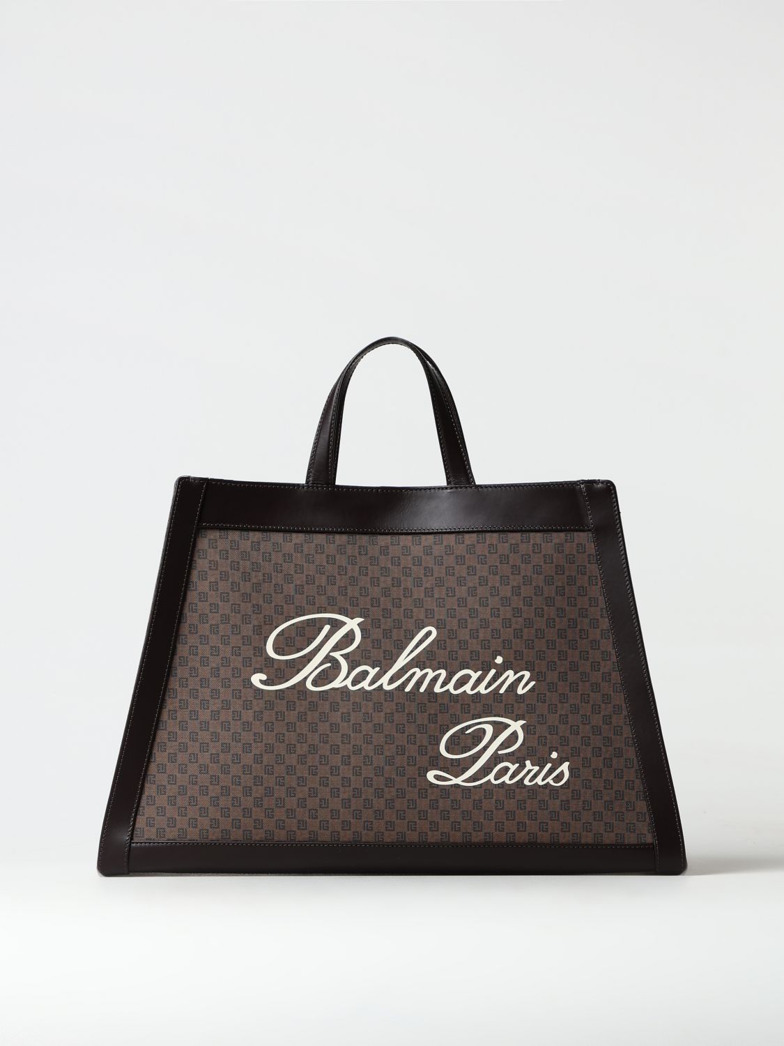 Shop Balmain Tote Bags  Woman Color Brown