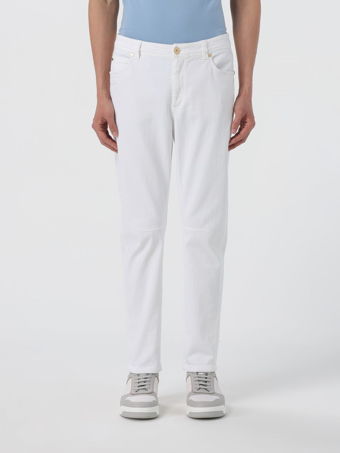 Shop Brunello Cucinelli Jeans  Men Color White
