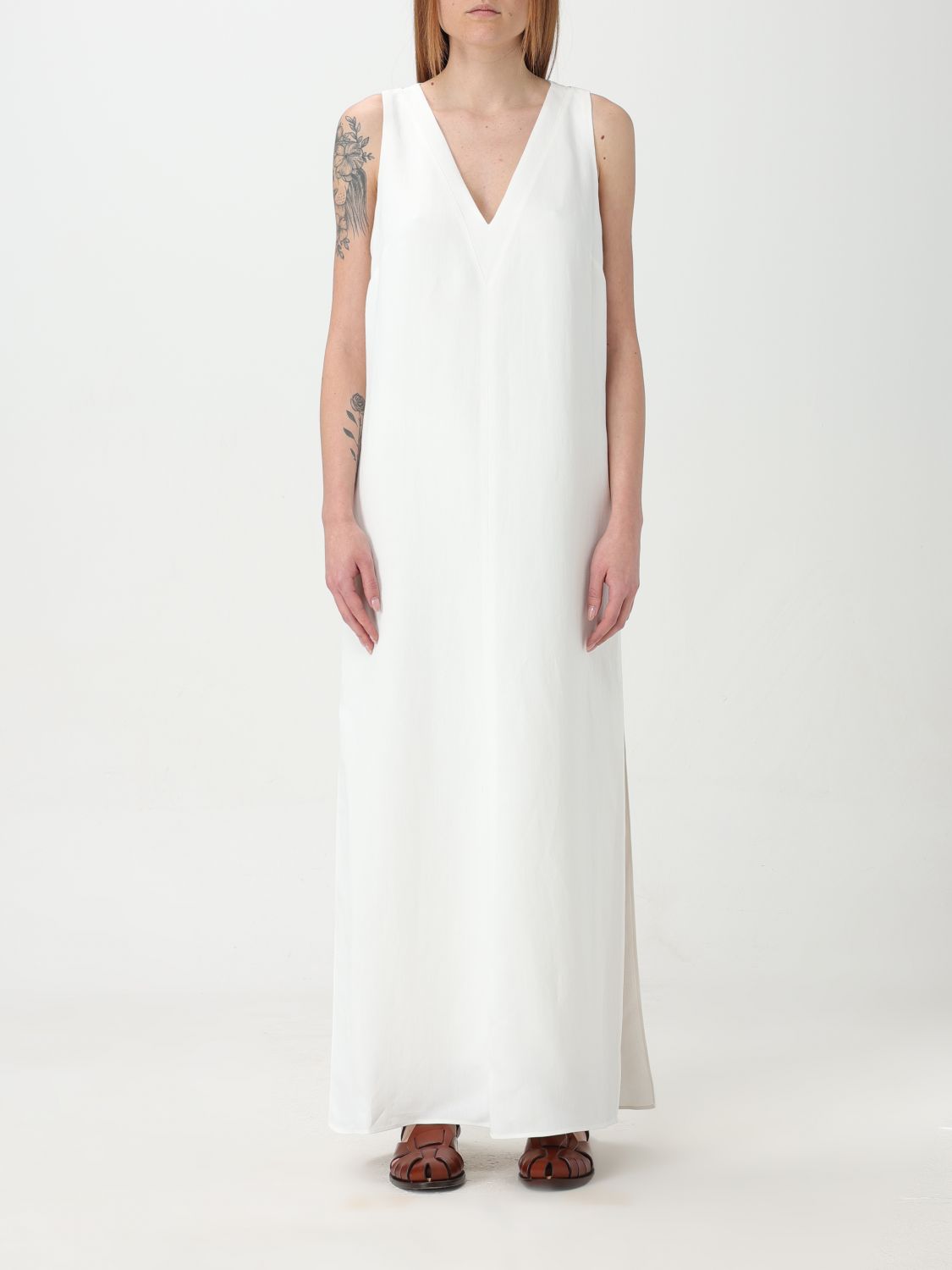 Brunello Cucinelli Dress  Woman Color White In 白色