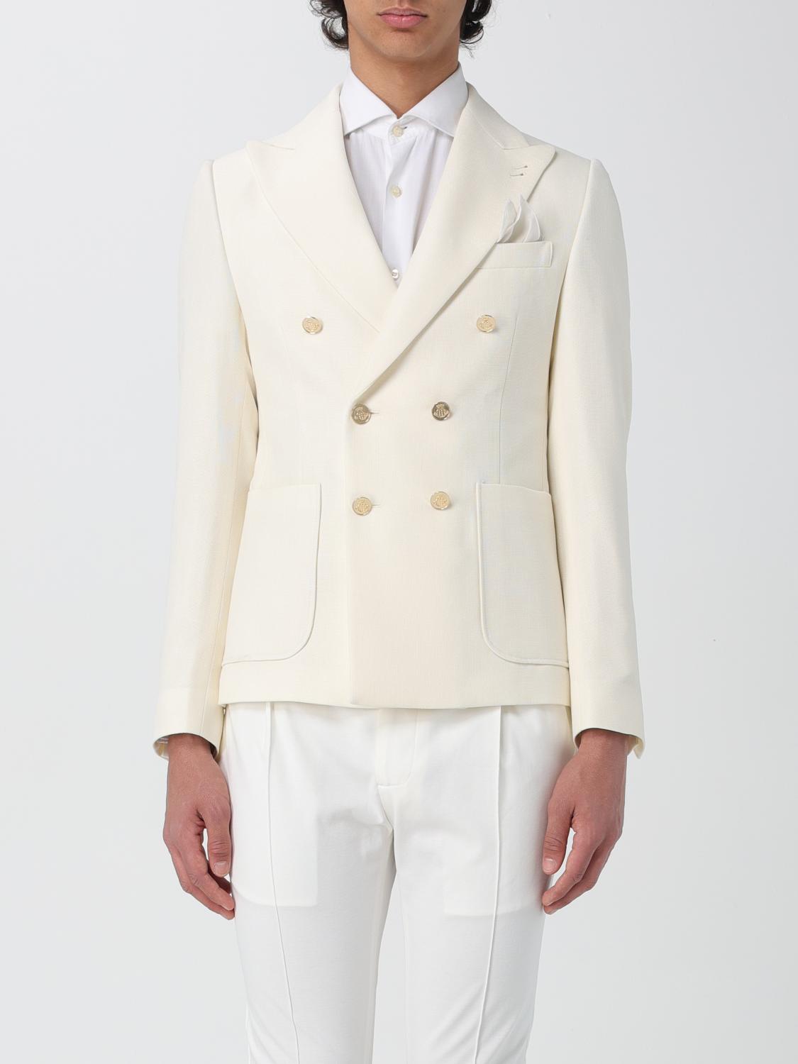 Shop Daniele Alessandrini Blazer  Men Color Cream