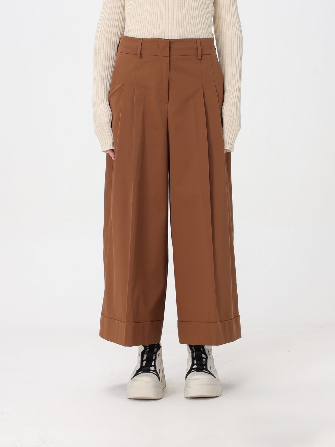 Pt01 Trousers  Woman Colour Brown