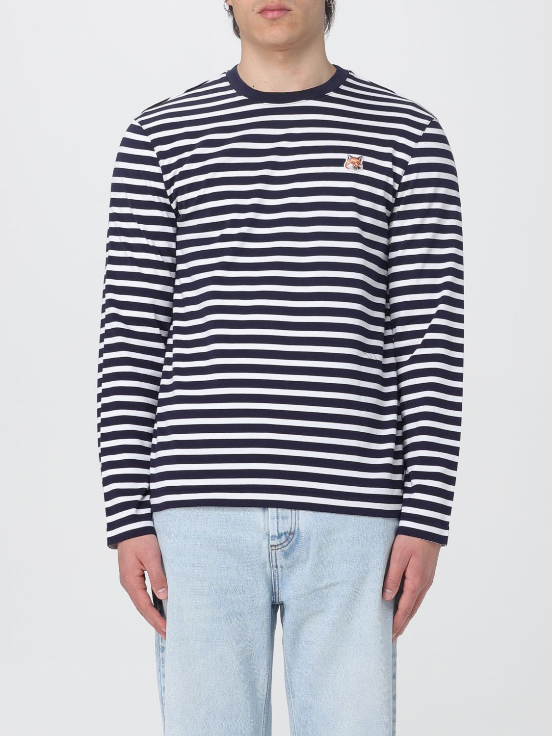 Shop Maison Kitsuné T-shirt  Men Color Navy