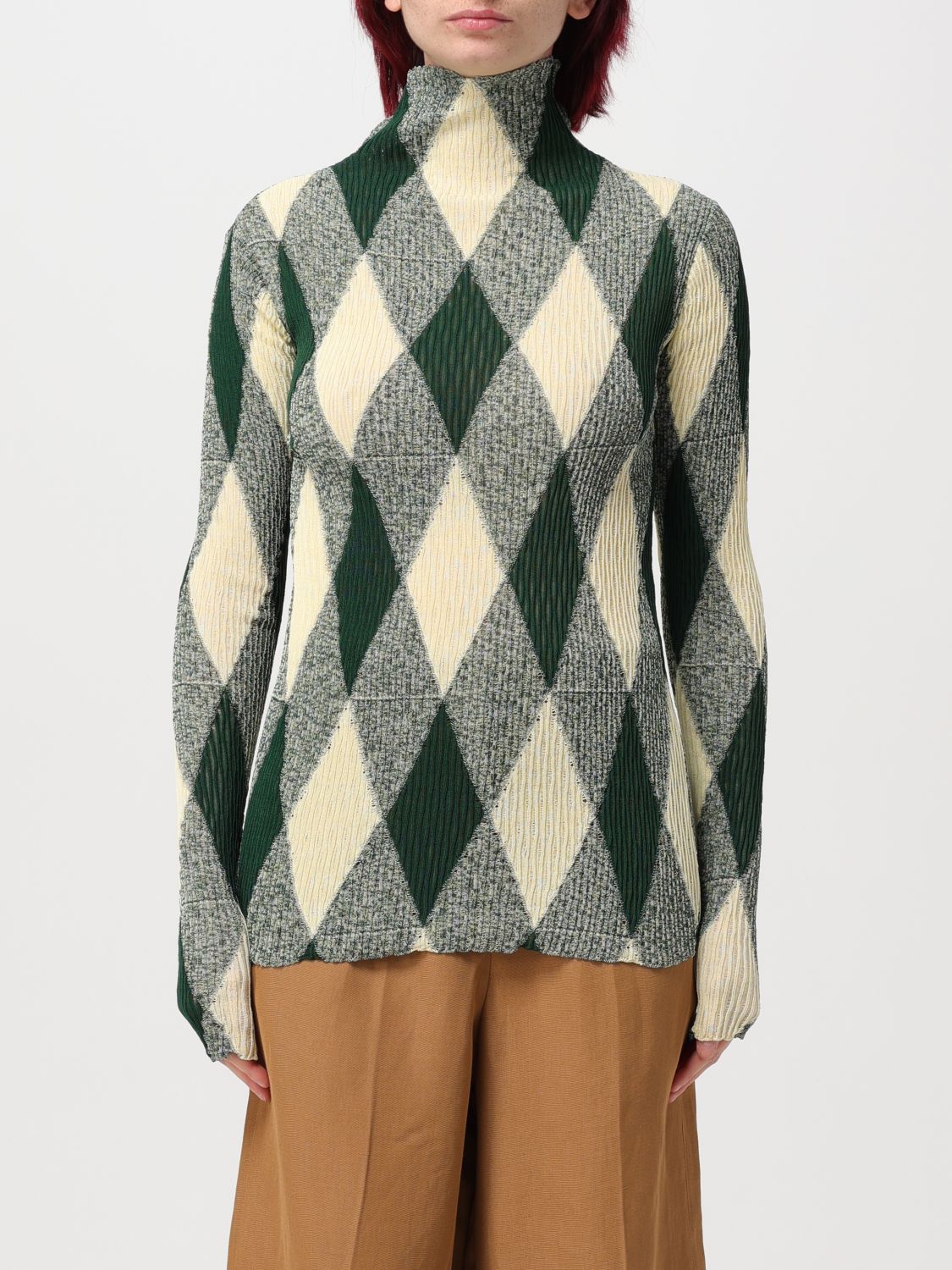 Shop Burberry Sweater  Woman Color Green