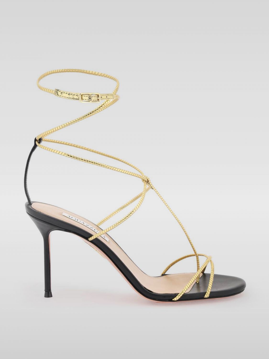 Shop Aquazzura Heeled Sandals  Woman Color Gold