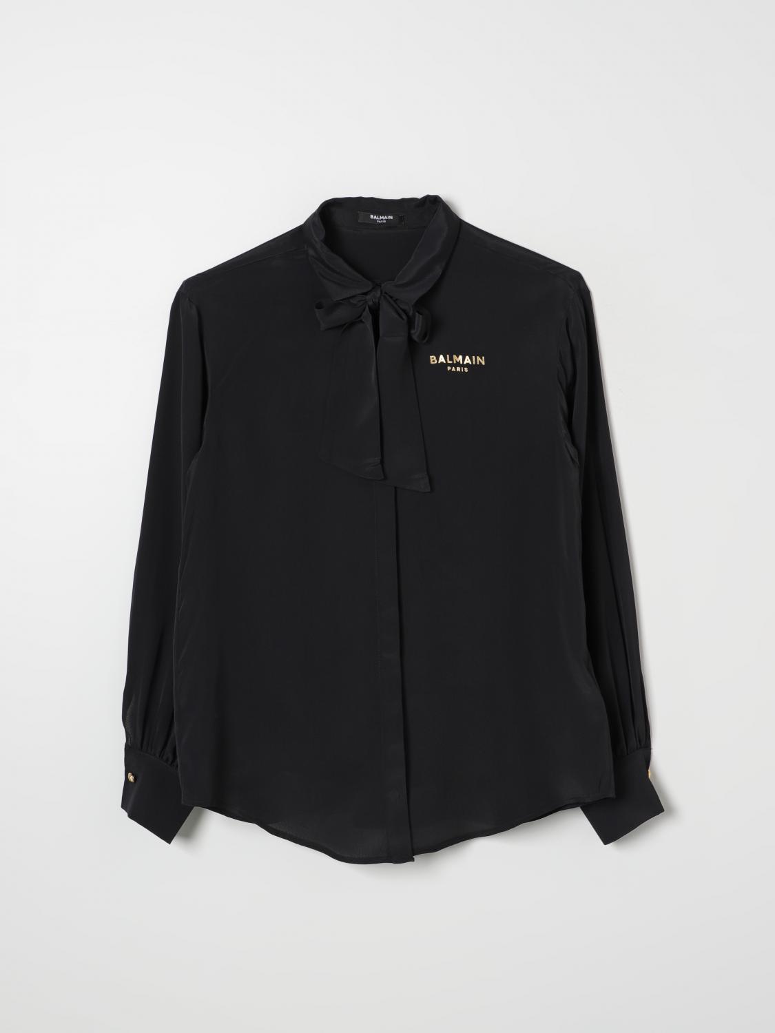 Shop Balmain Shirt  Kids Color Black