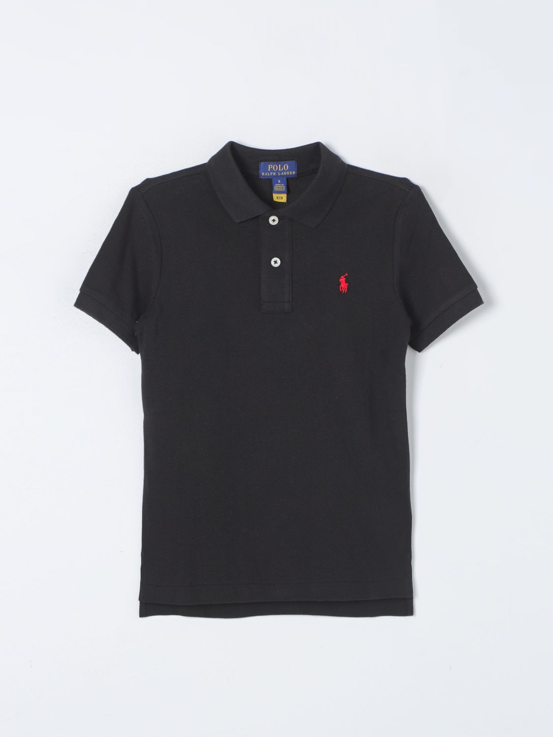 Polo Ralph Lauren Polo Rl Kids Short Sleeve Polo Shirt Knit Shirts In Black