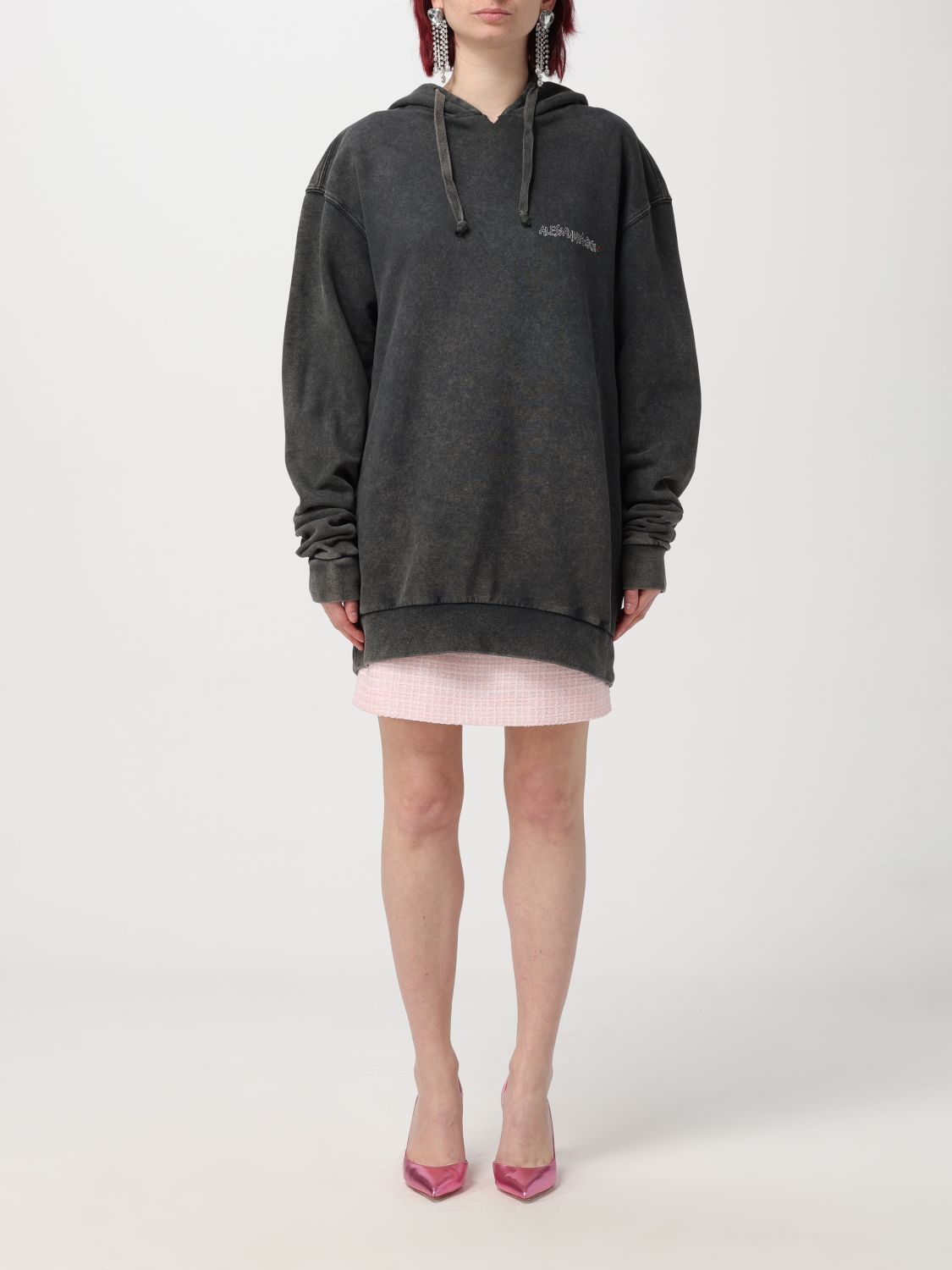 Shop Alessandra Rich Sweatshirt  Woman Color Grey