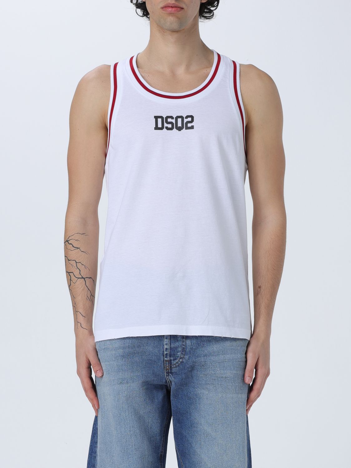 Shop Dsquared2 Tank Top  Men Color White