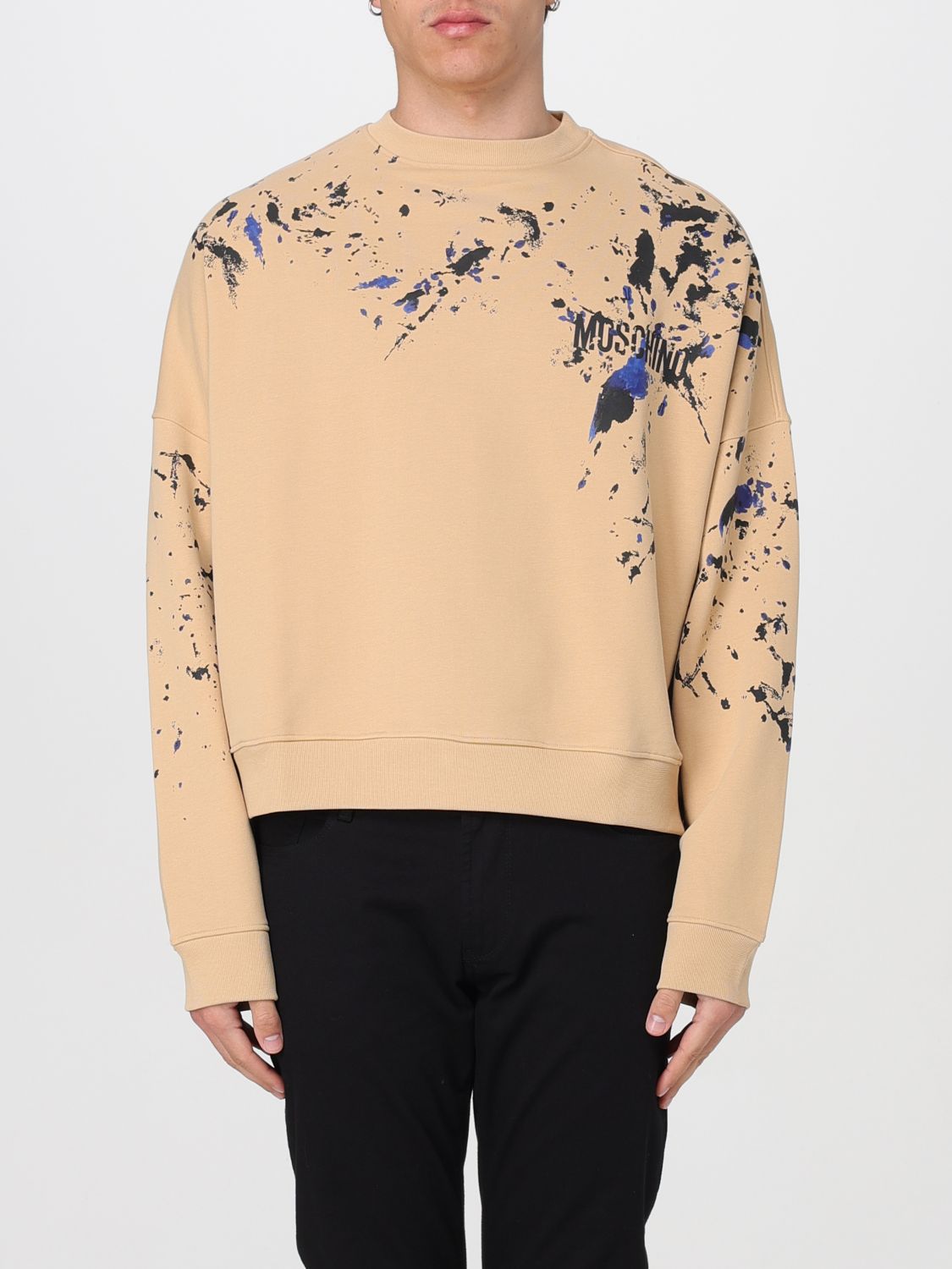 Shop Moschino Couture Sweater  Men Color Beige