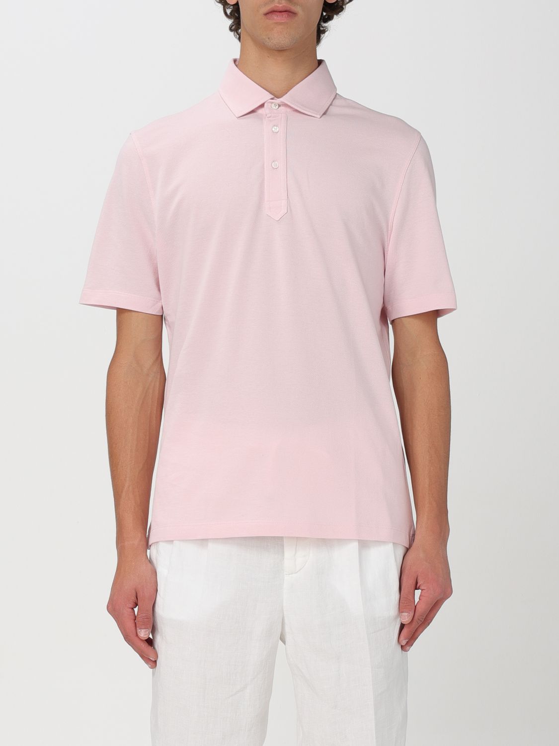 Shop Brunello Cucinelli Polo Shirt  Men Color Pink