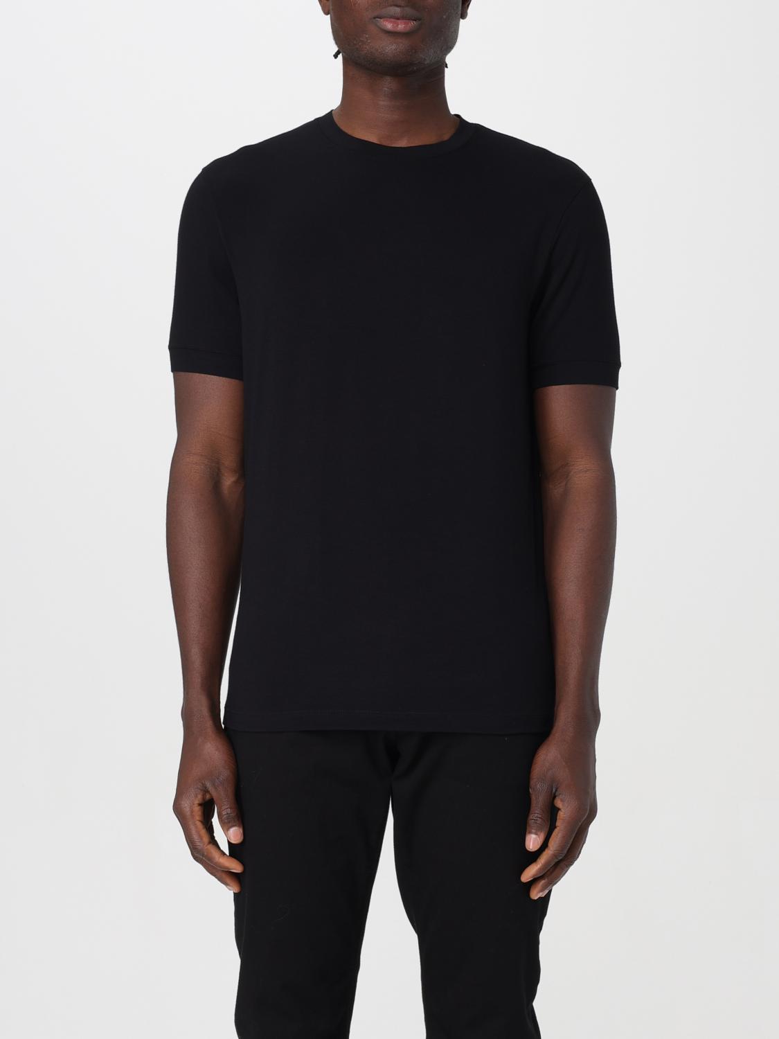 Giorgio Armani Viscose Blend T-shirt In Black