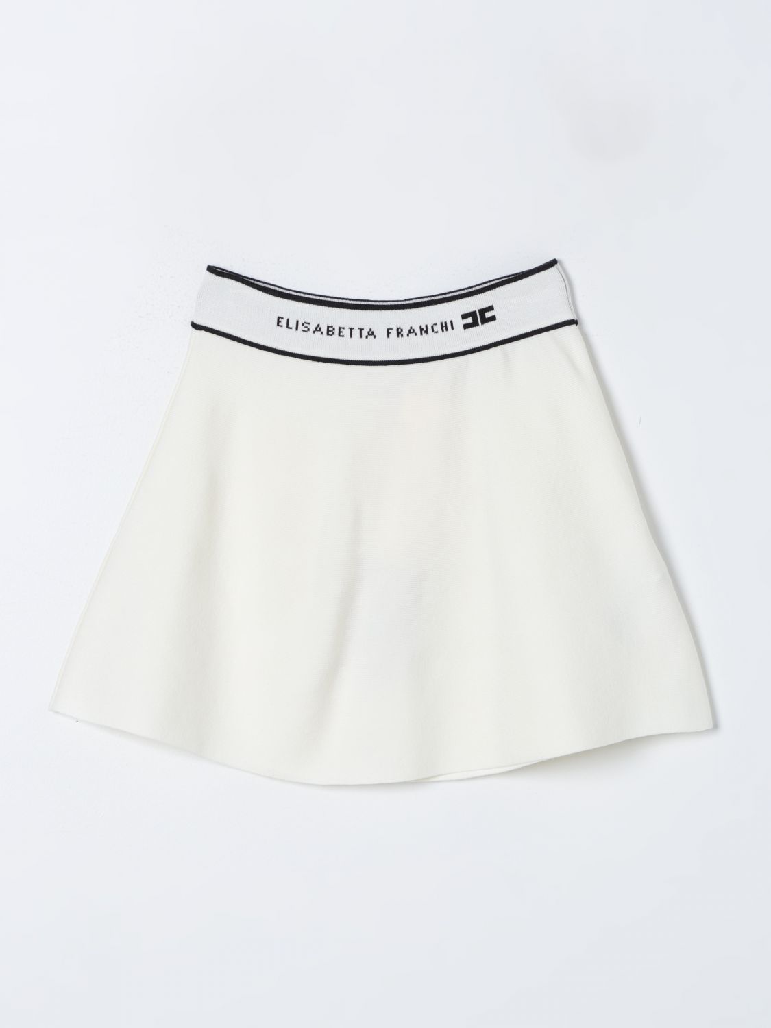 Elisabetta Franchi La Mia Bambina logo-print mini skirt - White