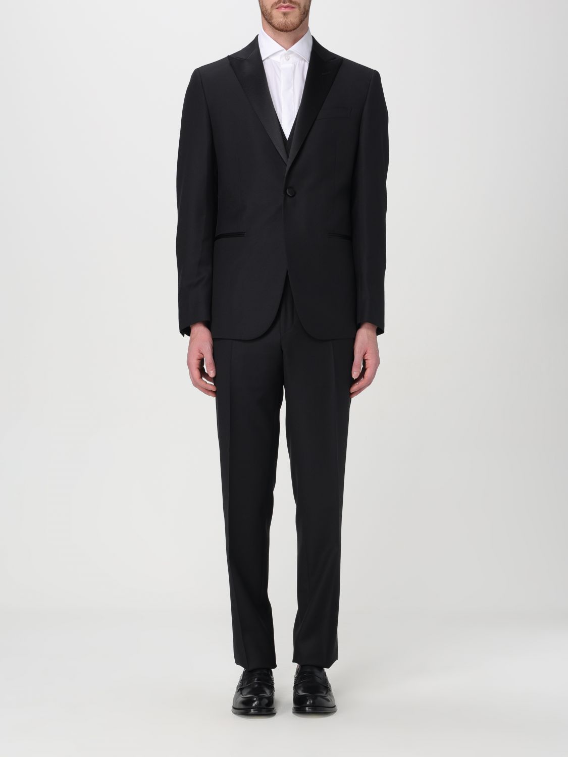 Corneliani Suit  Men Color Black In 黑色