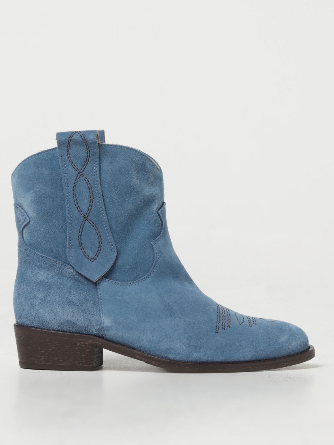 Shop Via Roma 15 Flat Ankle Boots  Woman Color Blue