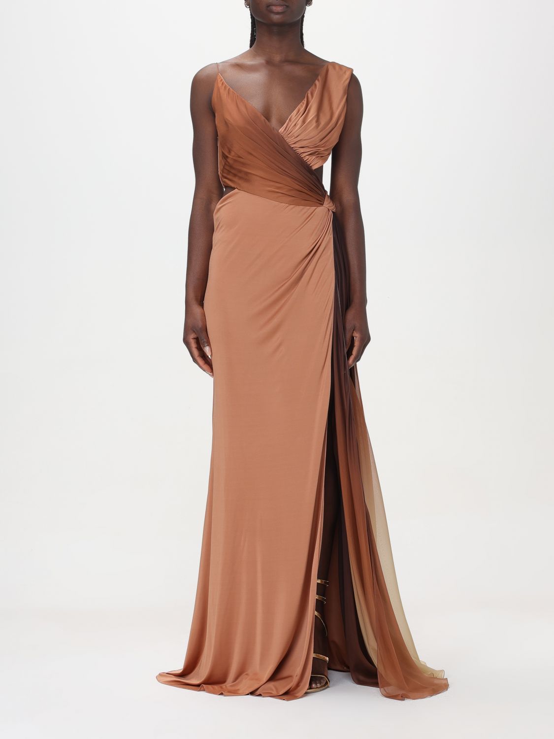 Shop Roberto Cavalli Dress  Woman Color Bronze