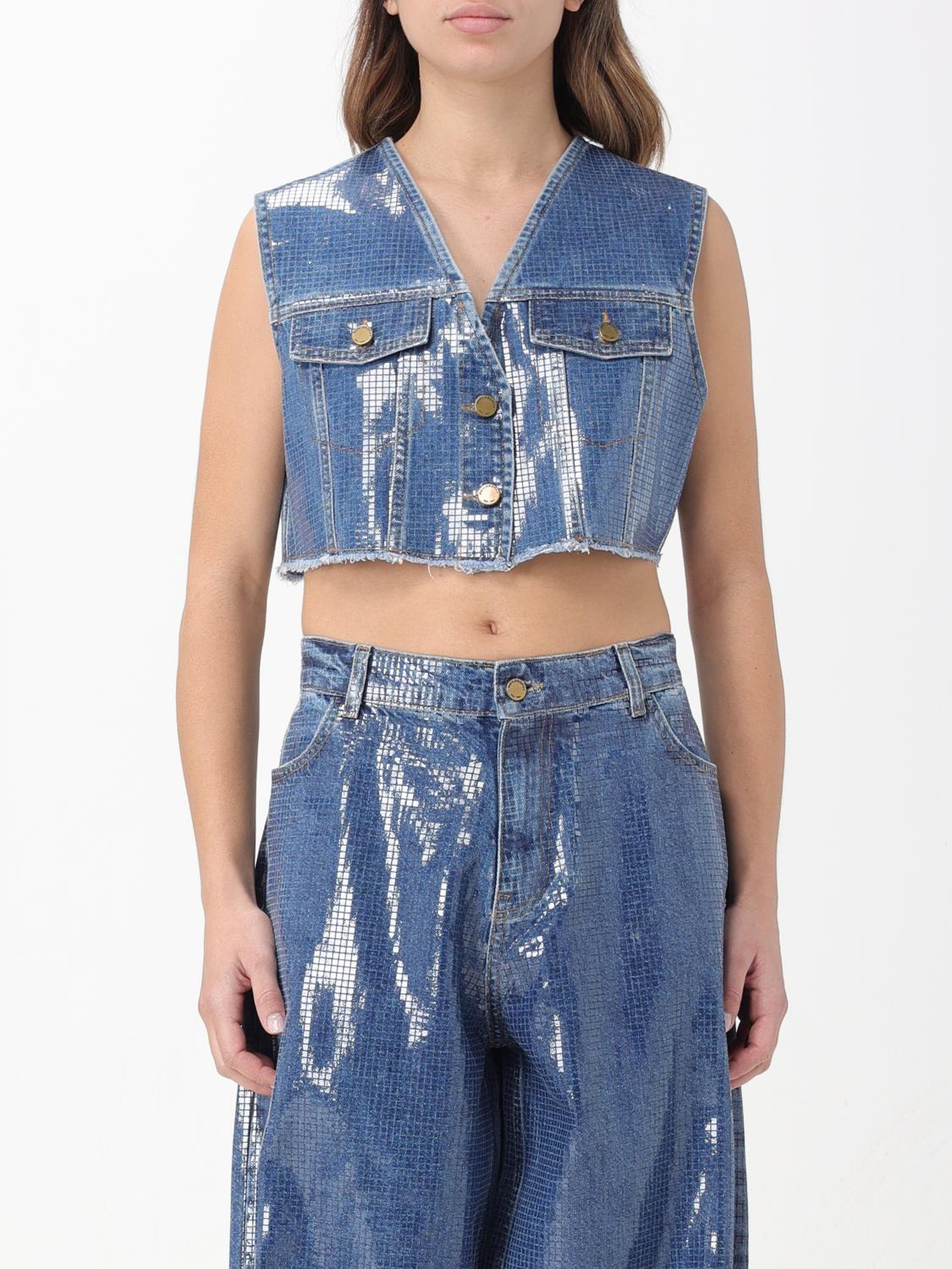 Shop Philosophy Di Lorenzo Serafini Waistcoat Woman Color Blue
